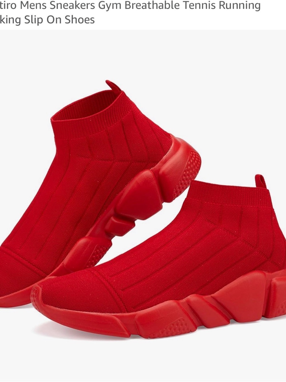 Red Knit Sock Sneakers